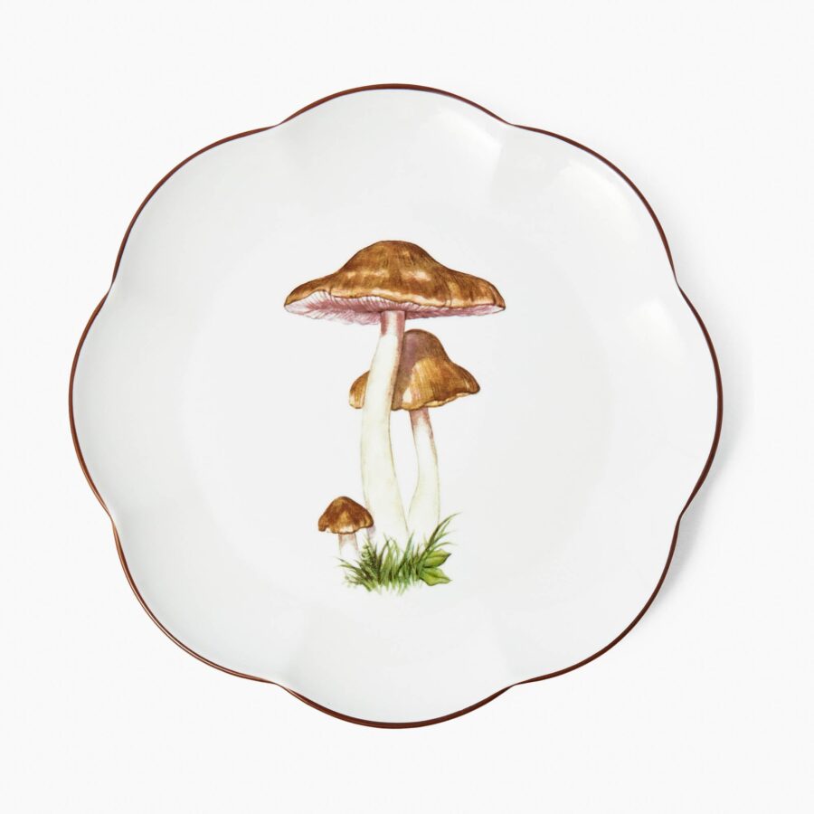 Fidelie Scalloped Mushroom Ceramic Dinner Plates – Set of 4 Elegant Plates - Image 4