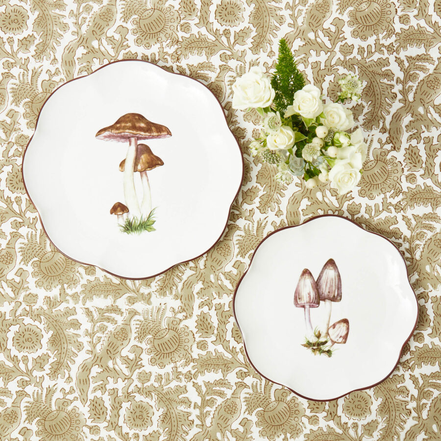 Fidelie Scalloped Mushroom Ceramic Dinner & Starter Plates – 8-Piece Nature-Inspired Set - Image 10