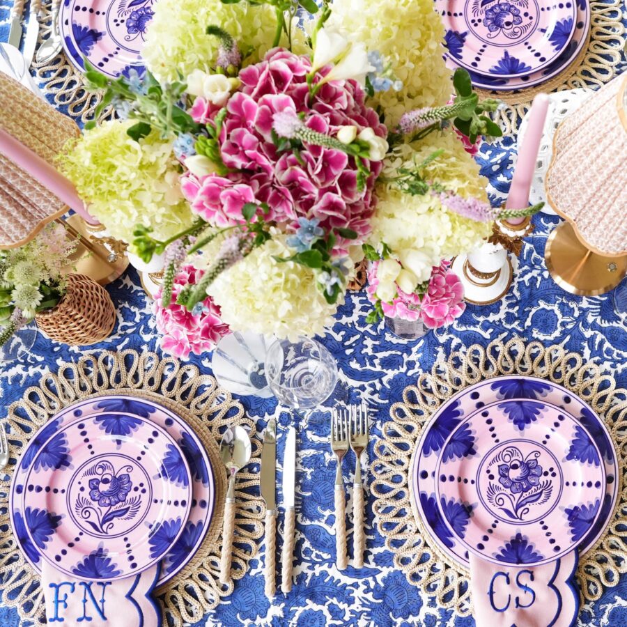Fidelie 8-Piece Pink & Blue Dinner and Starter Plates Set – Elegant Ceramic Tableware - Image 3