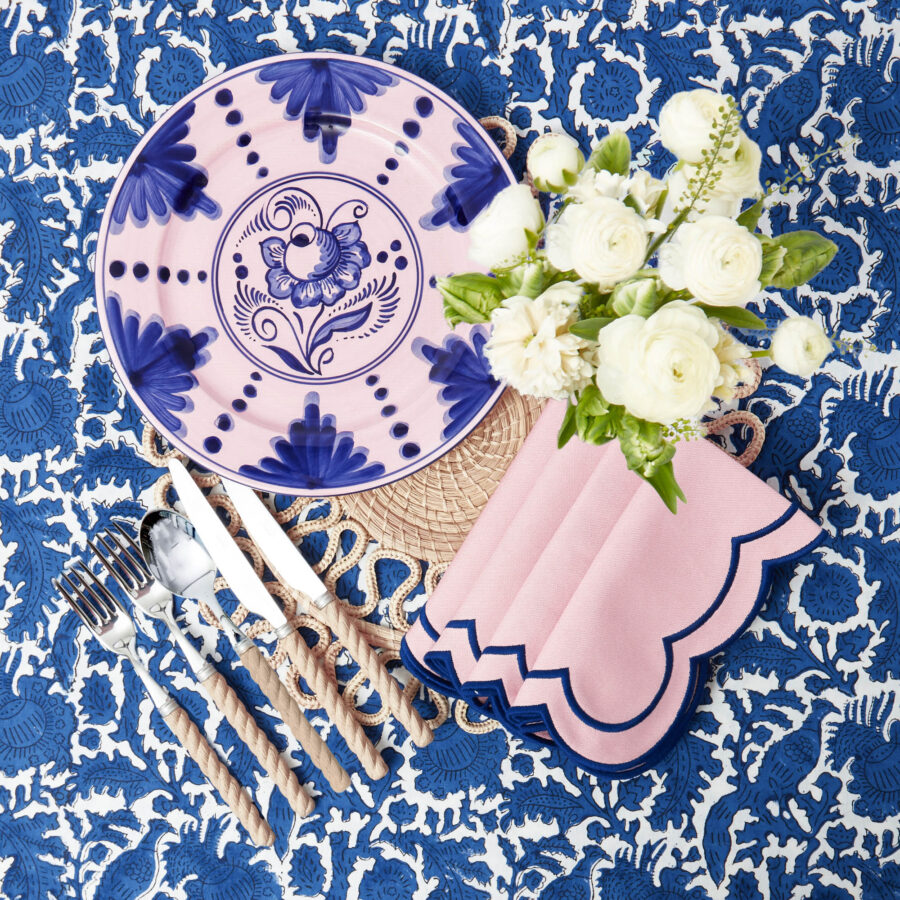 Fidelie Elegant Pink & Blue Ceramic Dinner Plates – Set of 4 - Image 7