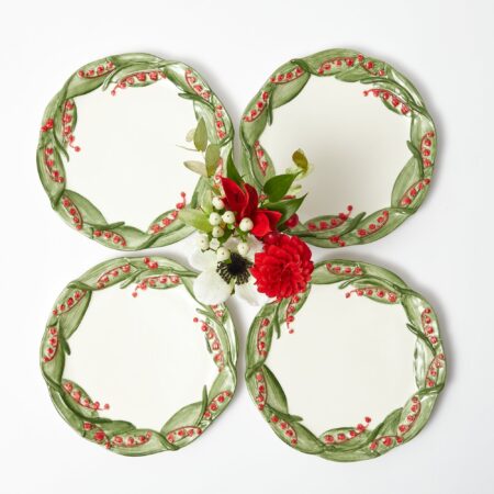 Fidelie Red Berry Ceramic Starter Plates – Set of 4 Vibrant Side Plates