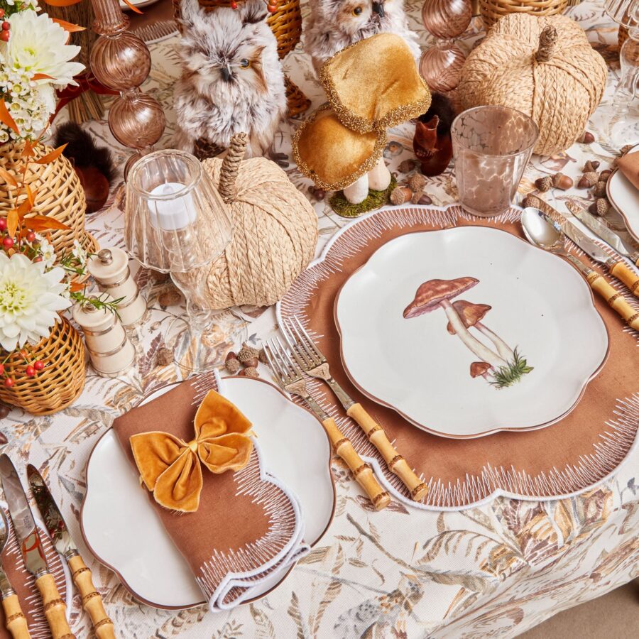 Fidelie Scalloped Mushroom Ceramic Dinner Plates – Set of 4 Elegant Plates - Image 11