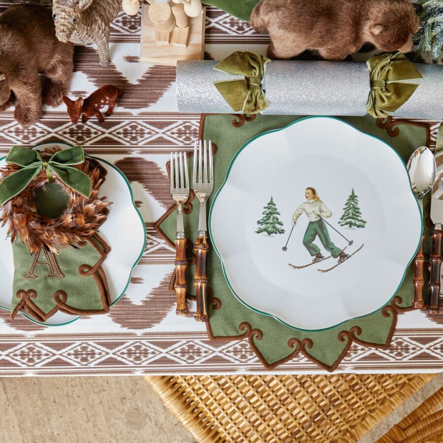 Fidelie Alpine Skier Ceramic Dinner & Starter Plates – 8-Piece Winter Tableware Set - Image 5