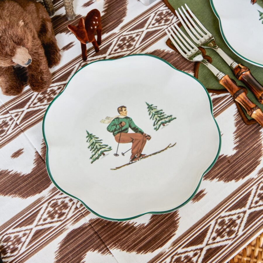 Fidelie Alpine Skier Ceramic Dinner & Starter Plates – 8-Piece Winter Tableware Set - Image 8