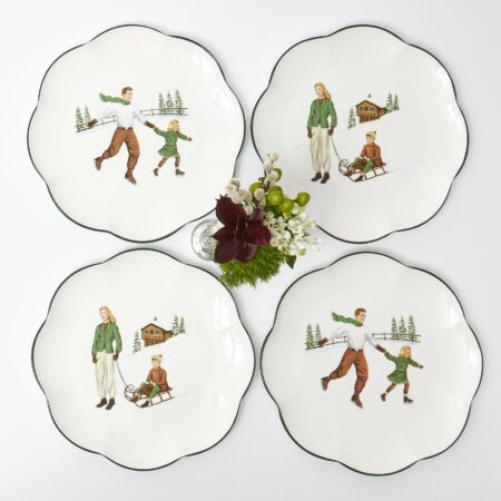 Fidelie Storybook-Inspired Ceramic Dinner Plates – Set of 4 Charming Plates