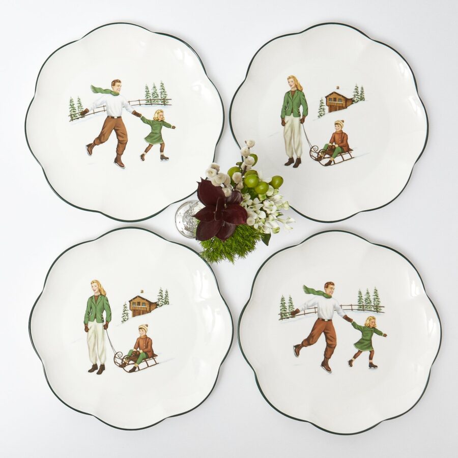 Fidelie Storybook-Inspired Ceramic Dinner Plates – Set of 4 Charming Plates