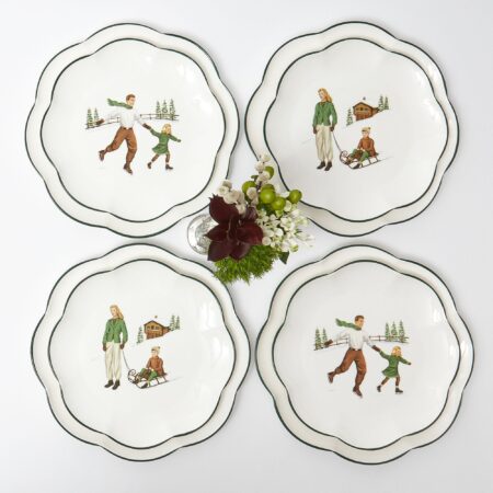 Fidelie Storybook Ceramic Dinner & Starter Plates – 8-Piece Whimsical Tableware Set