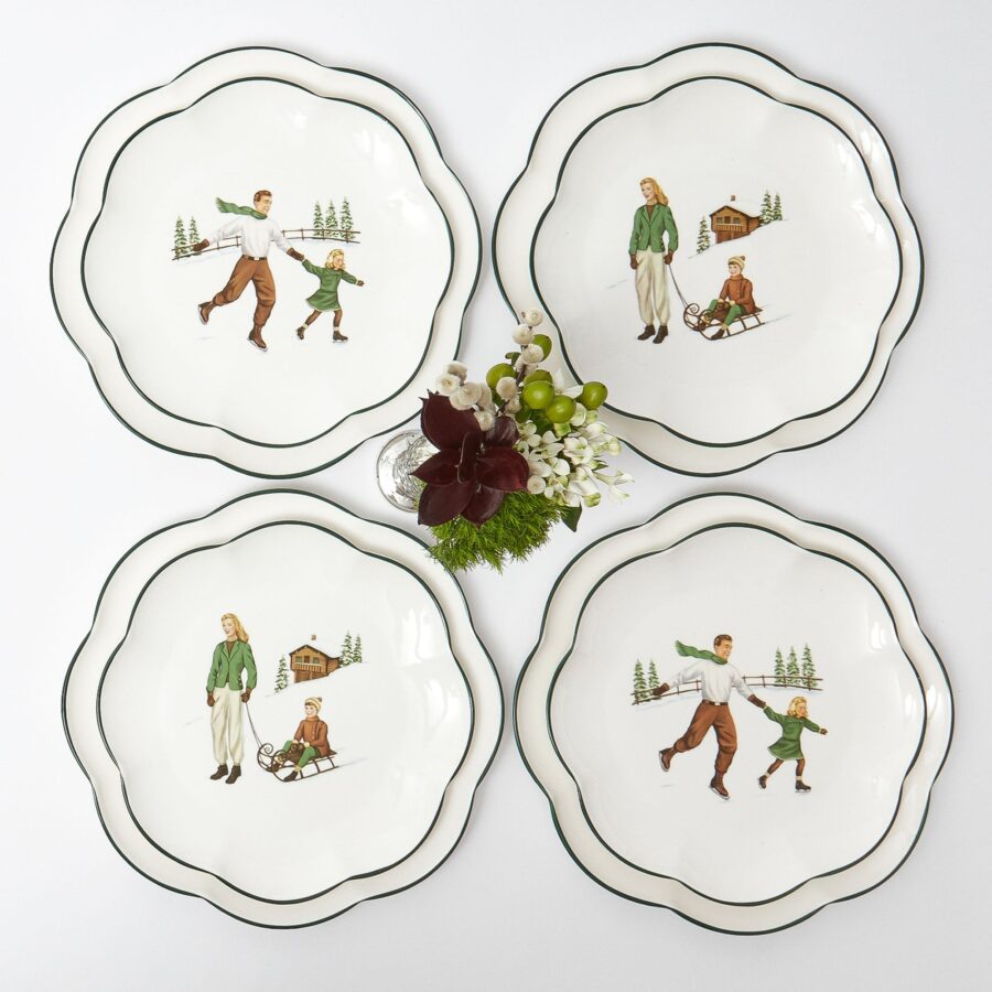 Fidelie Storybook Ceramic Dinner & Starter Plates – 8-Piece Whimsical Tableware Set