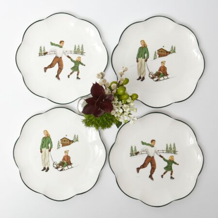 Fidelie Storybook-Inspired Ceramic Starter Plates – Set of 4 Whimsical Plates