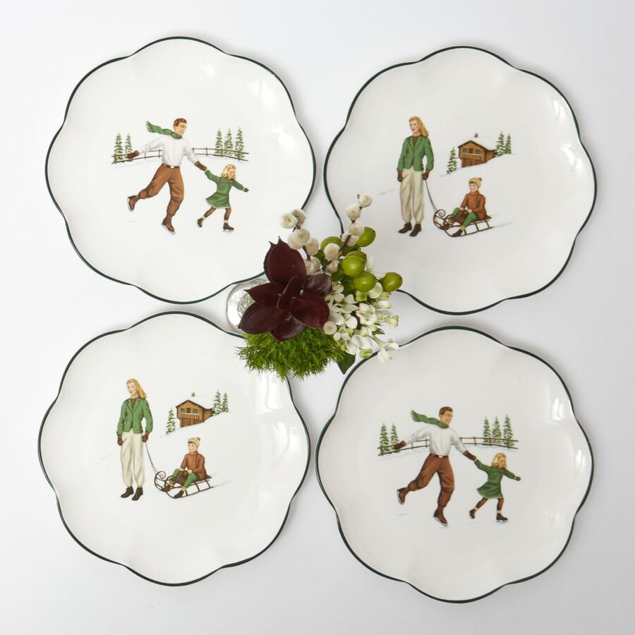 Fidelie Storybook-Inspired Ceramic Starter Plates – Set of 4 Whimsical Plates