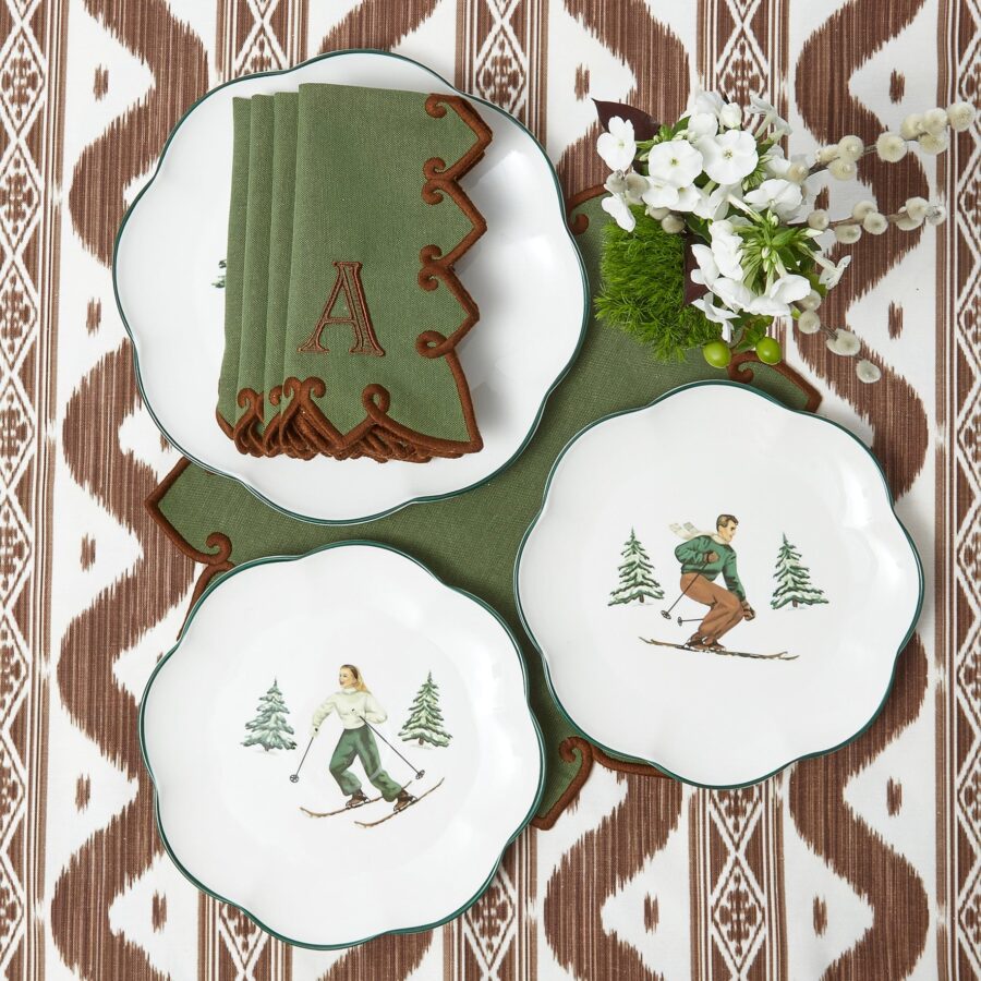 Fidelie Alpine Skier Ceramic Dinner Plates – Set of 4 Winter-Inspired Plates - Image 6