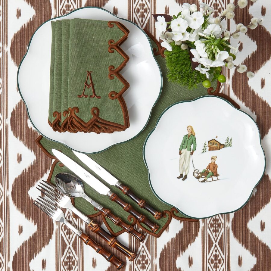 Fidelie Alpine Skier Ceramic Starter Plates – Set of 4 Winter-Themed Plates - Image 7