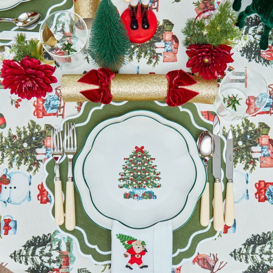 Fidelie Christmas Tree Ceramic Starter Plates – Set of 4 Festive Side Plates - Image 8