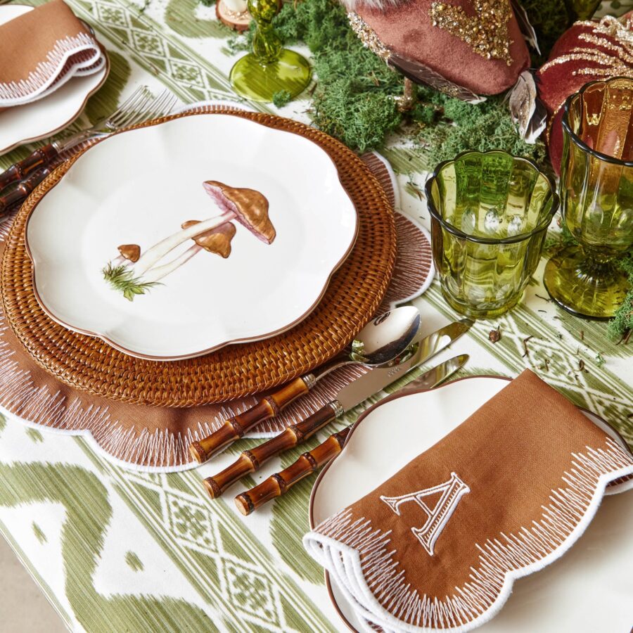 Fidelie Scalloped Mushroom Ceramic Dinner Plates – Set of 4 Elegant Plates - Image 5