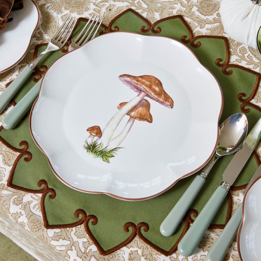 Fidelie Scalloped Mushroom Ceramic Dinner & Starter Plates – 8-Piece Nature-Inspired Set - Image 7