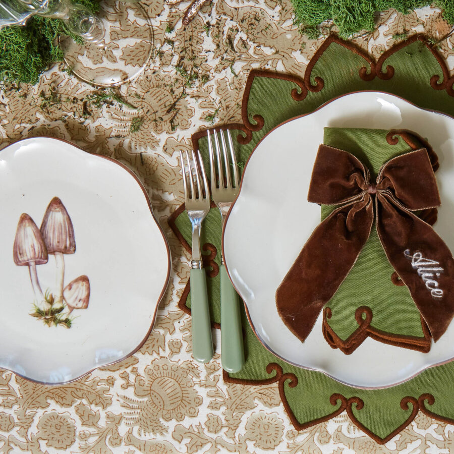 Fidelie Scalloped Mushroom Ceramic Starter Plates – Set of 4 Elegant Side Plates - Image 4