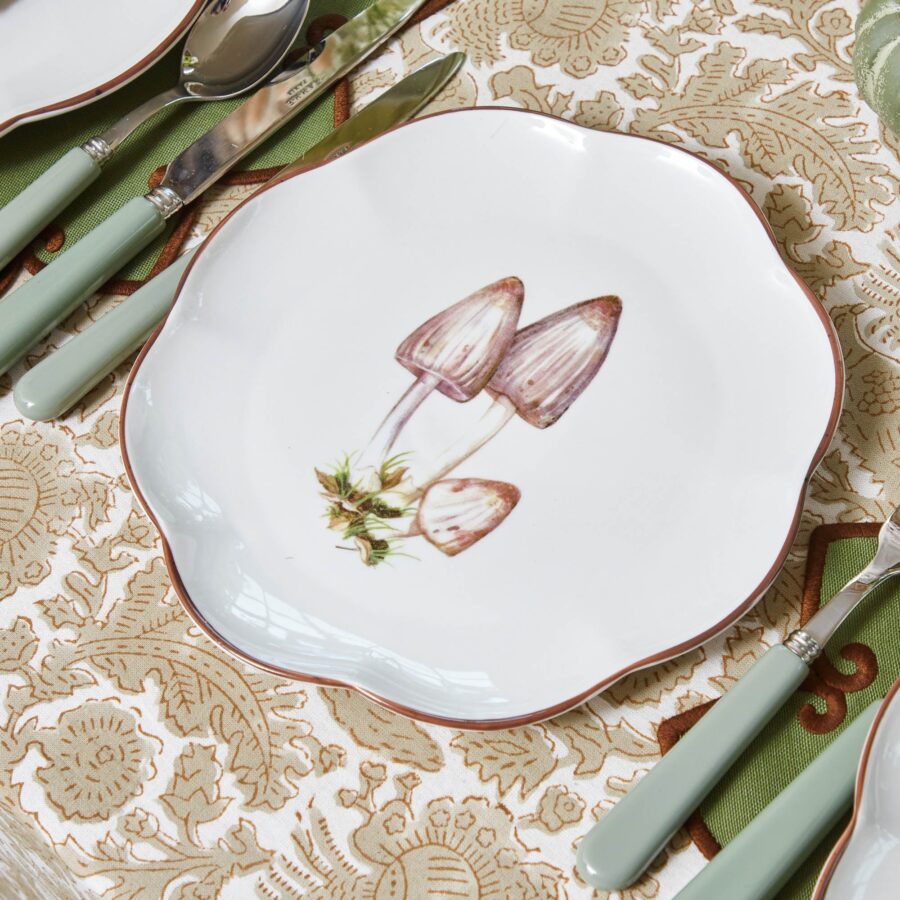 Fidelie Scalloped Mushroom Ceramic Starter Plates – Set of 4 Elegant Side Plates - Image 12