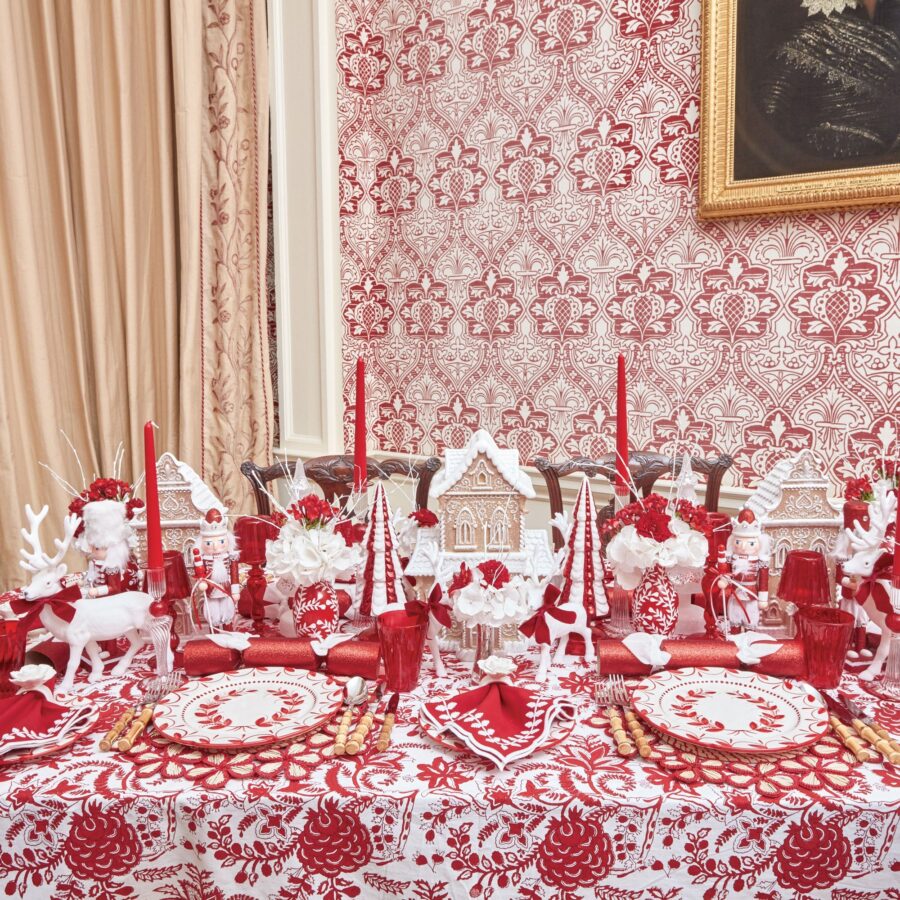 Fidelie Red Garland Ceramic Starter Plates – Set of 4 Festive Side Plates - Image 9