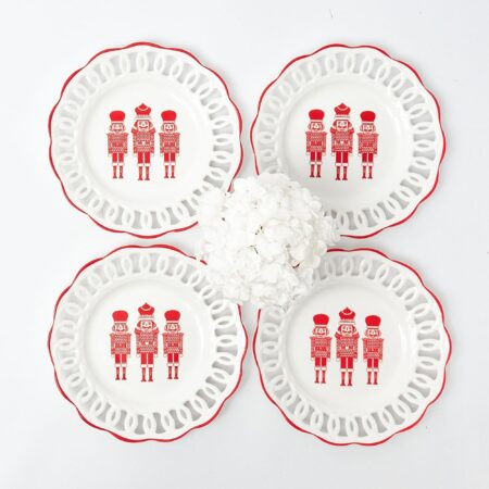 Fidelie White Lace Ceramic Starter Plates – Set of 4 Elegant Side Plates