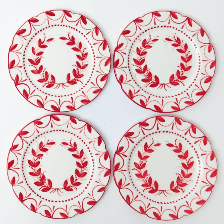 Fidelie Red Garland Ceramic Dinner Plates – Set of 4 Festive Tableware - Image 10