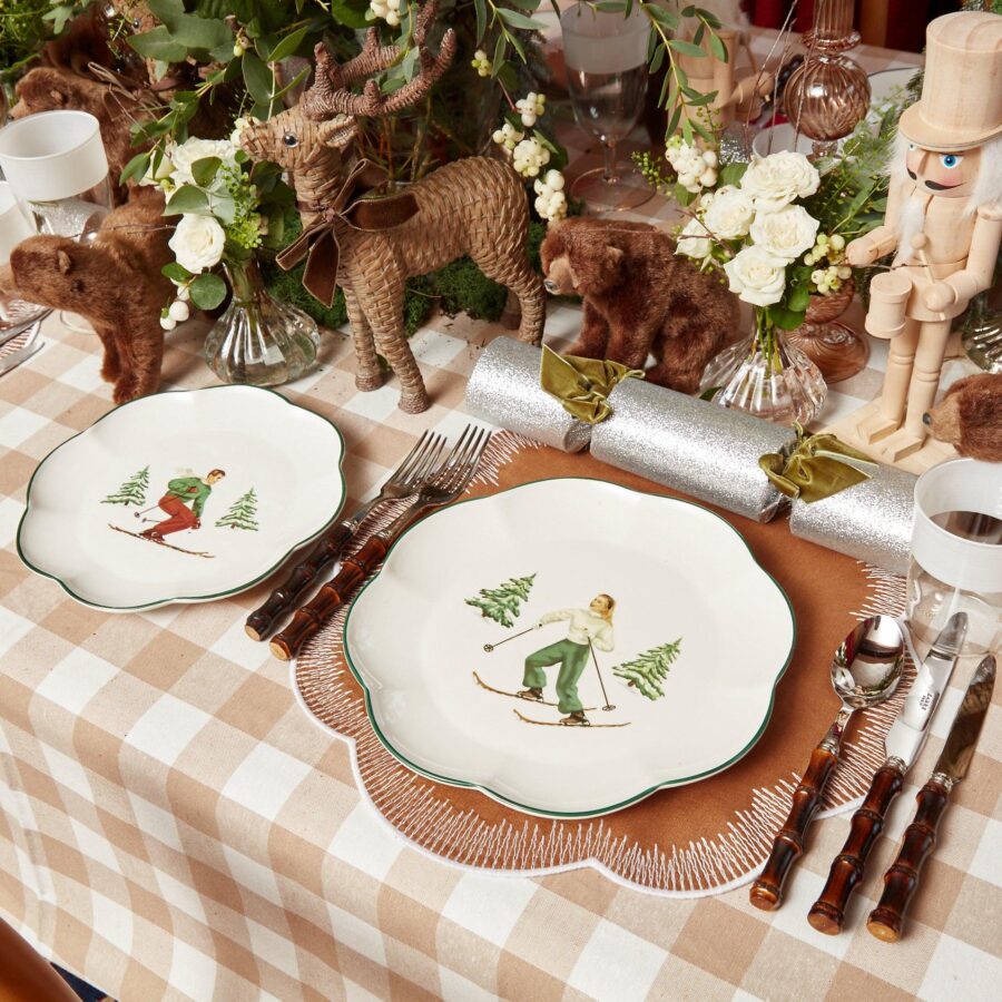Fidelie Alpine Skier Ceramic Dinner Plates – Set of 4 Winter-Inspired Plates - Image 17