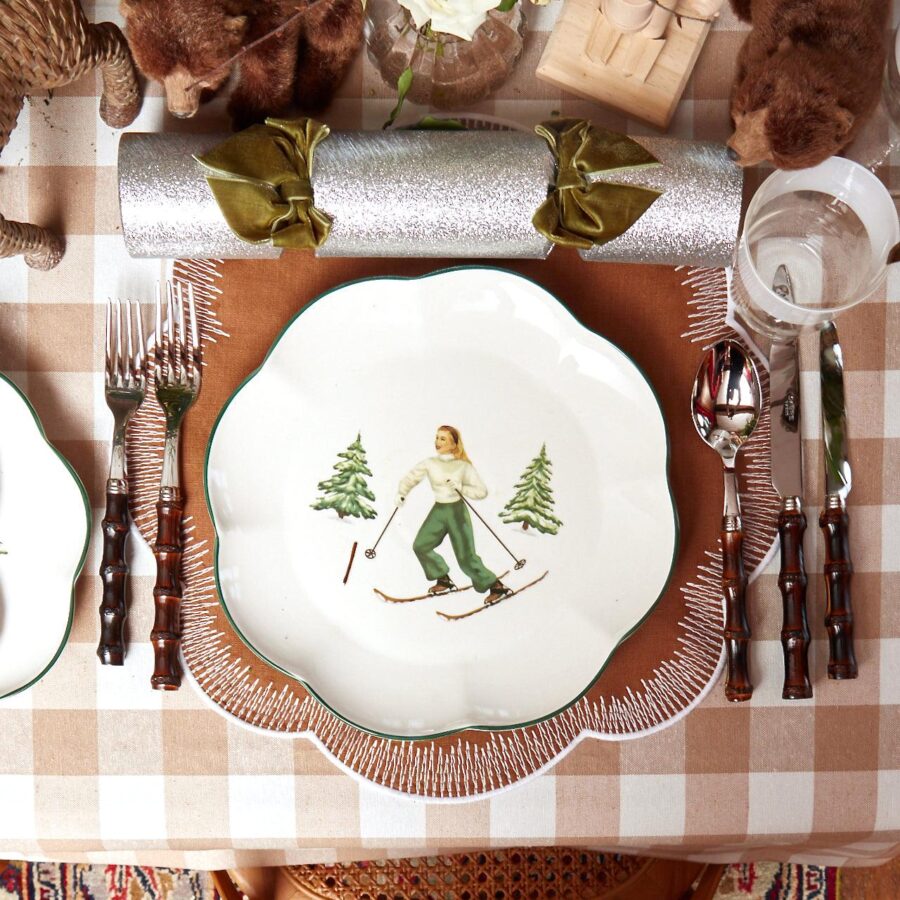 Fidelie Alpine Skier Ceramic Dinner Plates – Set of 4 Winter-Inspired Plates - Image 10