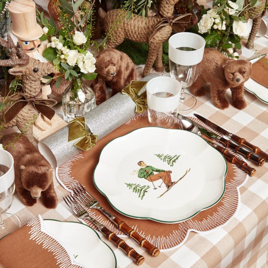 Fidelie Alpine Skier Ceramic Dinner Plates – Set of 4 Winter-Inspired Plates - Image 11