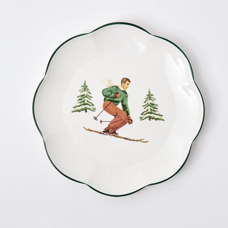 Fidelie Alpine Skier Ceramic Dinner Plates – Set of 4 Winter-Inspired Plates - Image 12