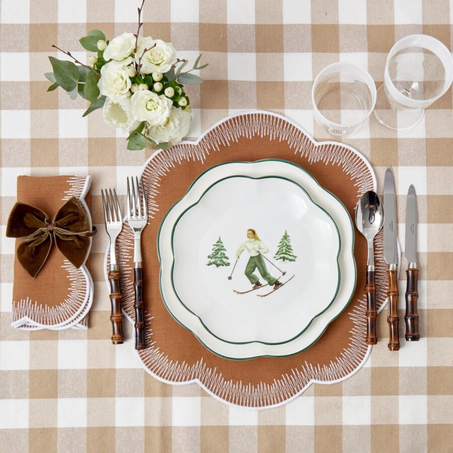 Fidelie Alpine Skier Ceramic Starter Plates – Set of 4 Winter-Themed Plates - Image 21