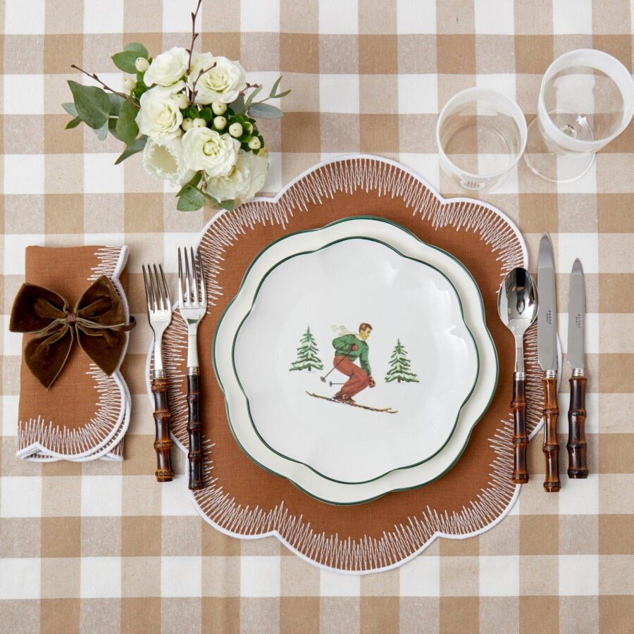 Fidelie Alpine Skier Ceramic Starter Plates – Set of 4 Winter-Themed Plates - Image 22