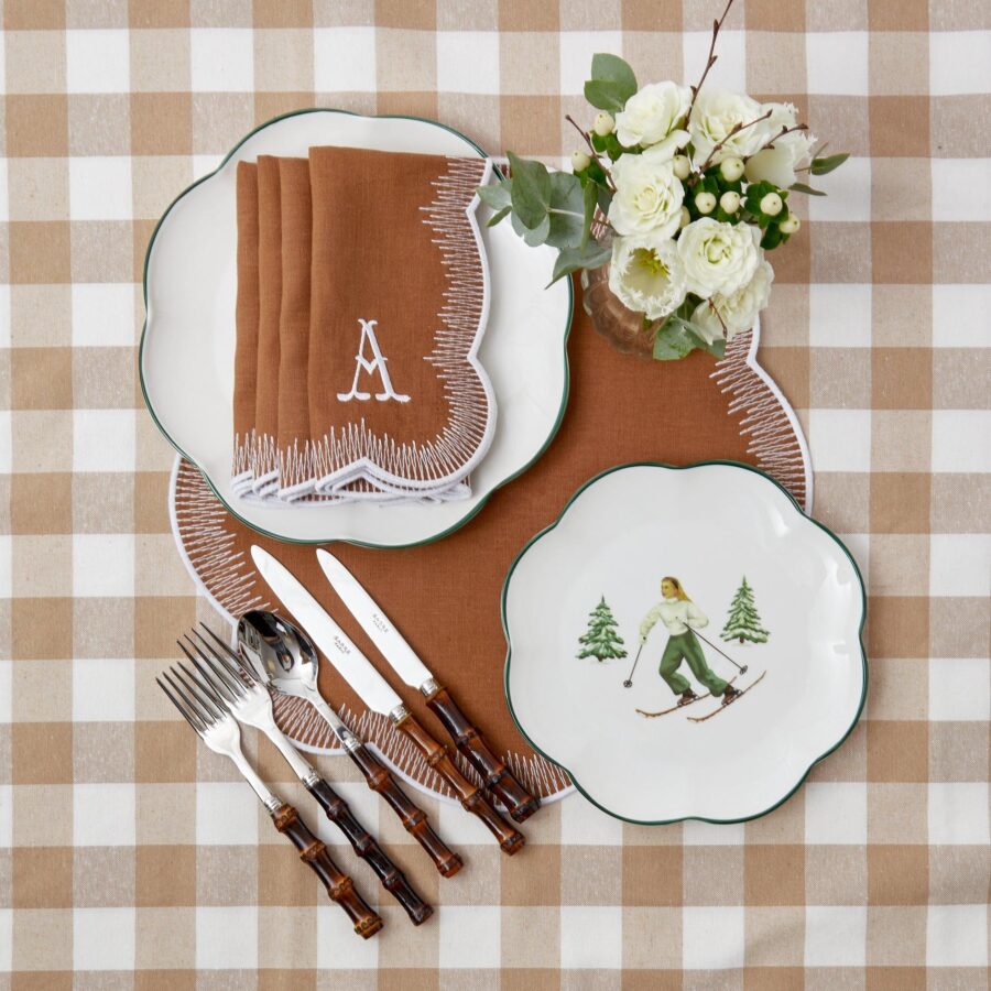 Fidelie Alpine Skier Ceramic Starter Plates – Set of 4 Winter-Themed Plates - Image 17