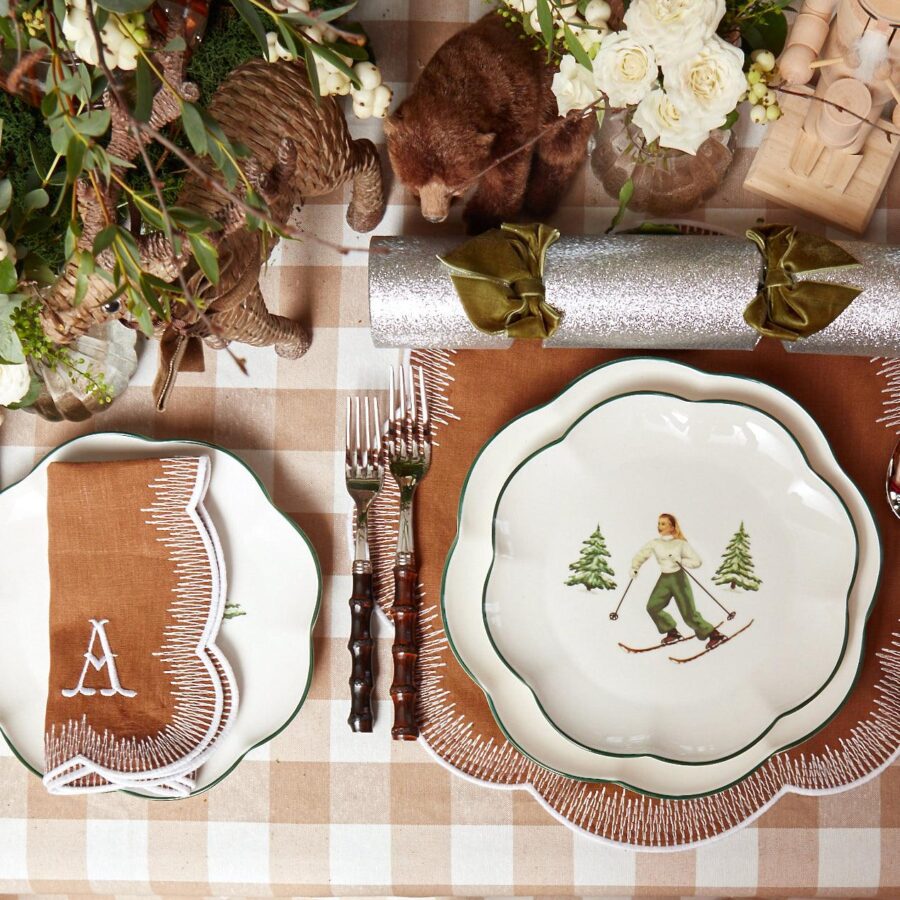 Fidelie Alpine Skier Ceramic Starter Plates – Set of 4 Winter-Themed Plates - Image 18