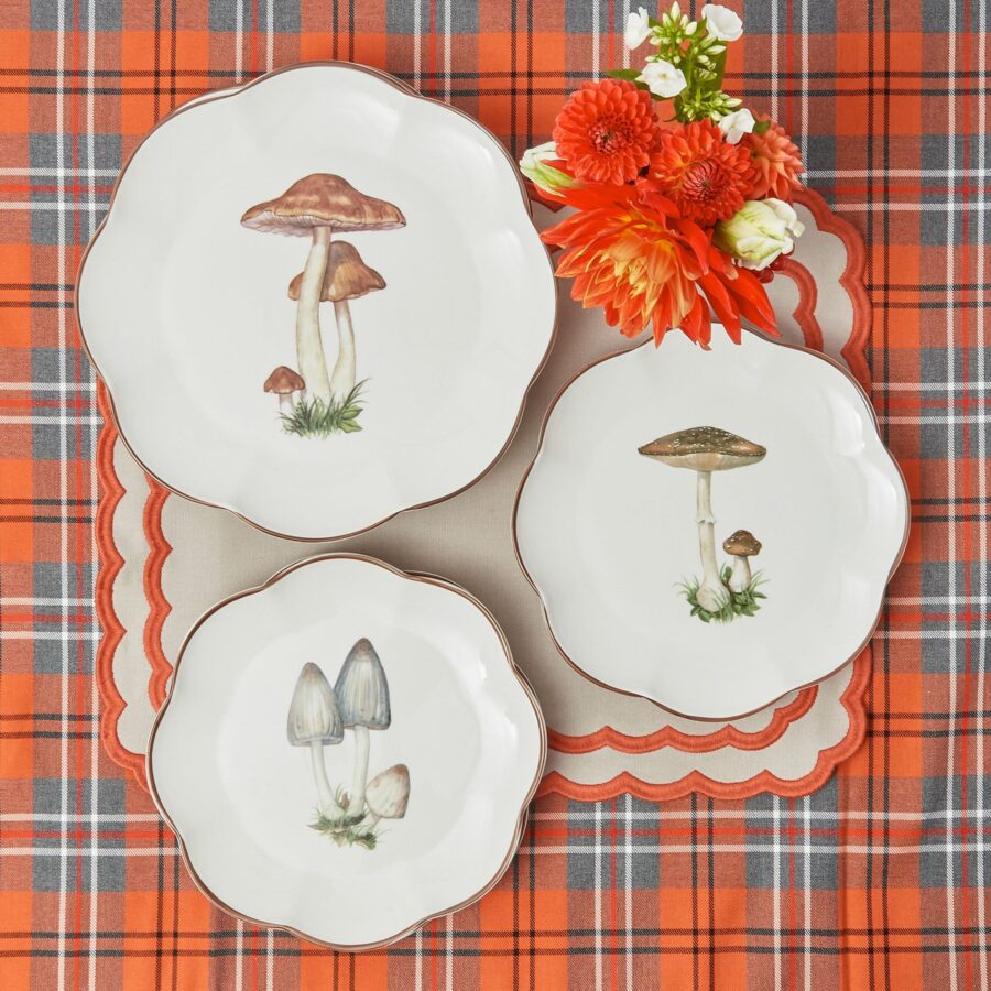 Fidelie Scalloped Mushroom Ceramic Starter Plates – Set of 4 Elegant Side Plates - Image 28