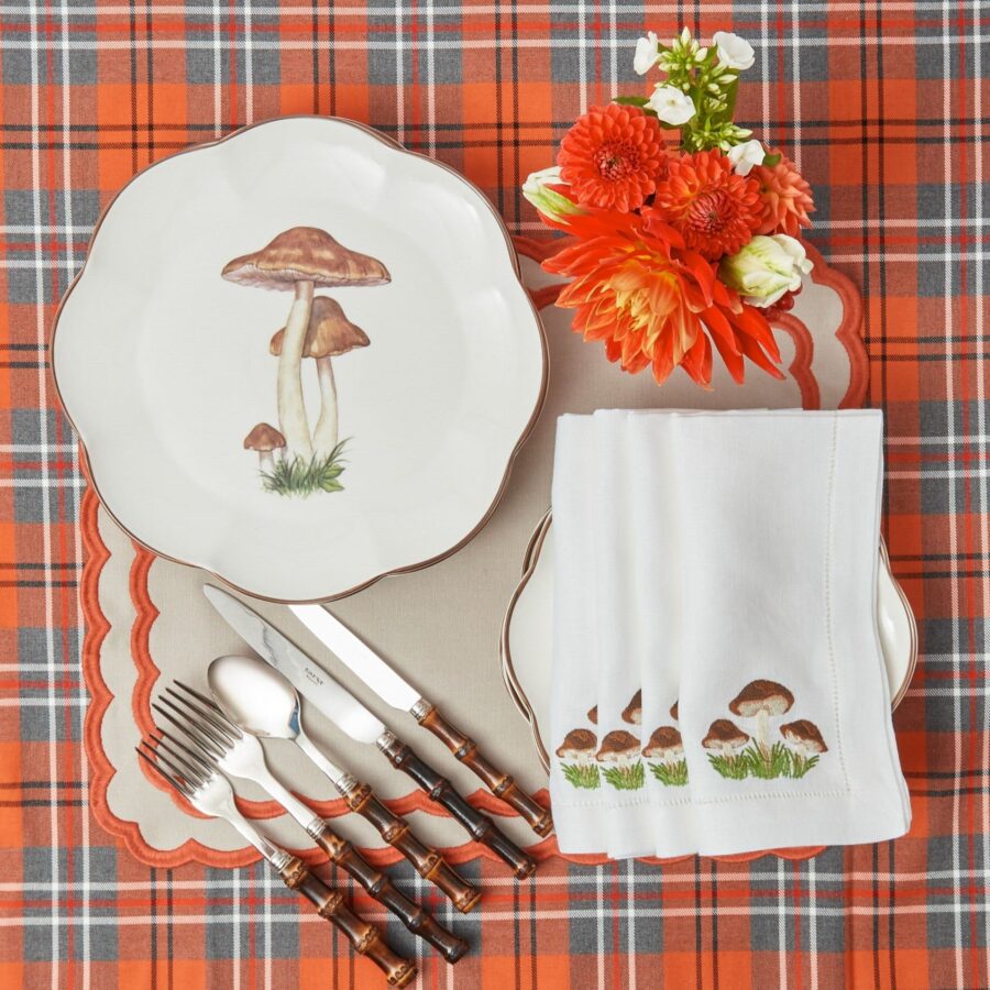 Fidelie Scalloped Mushroom Ceramic Dinner Plates – Set of 4 Elegant Plates - Image 20