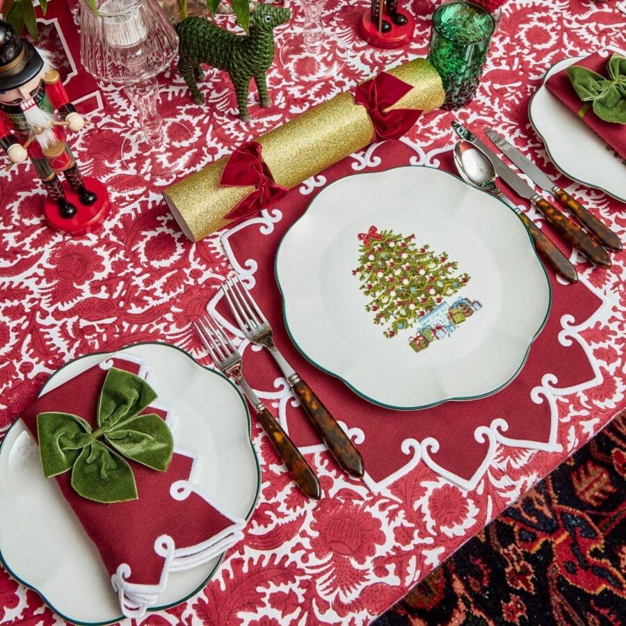 Fidelie Christmas Tree Ceramic Starter Plates – Set of 4 Festive Side Plates - Image 5