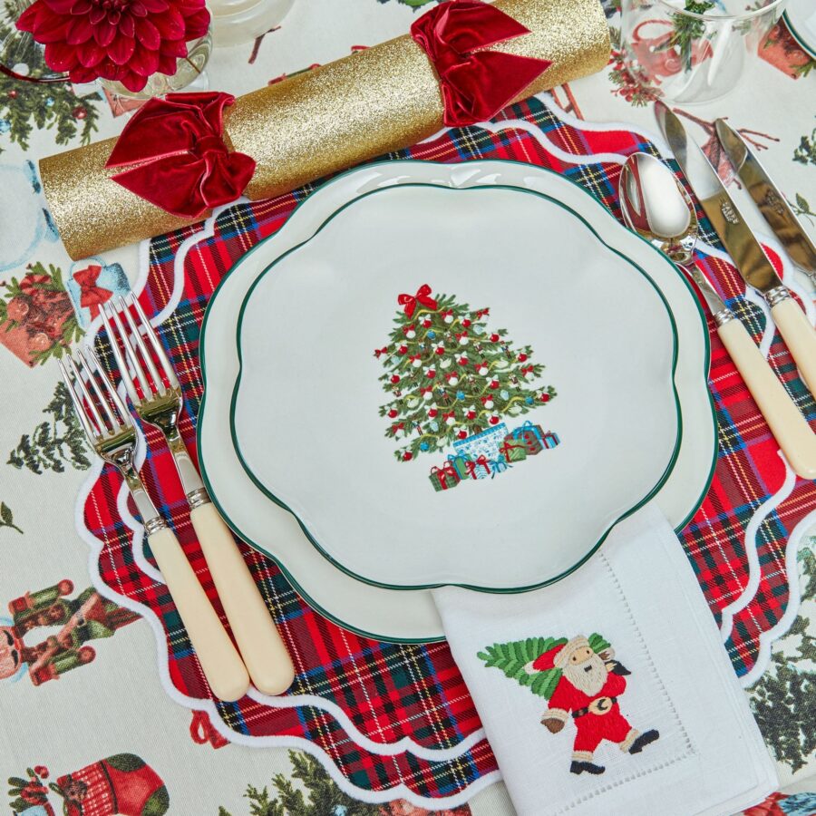 Fidelie Christmas Tree Ceramic Starter Plates – Set of 4 Festive Side Plates - Image 9