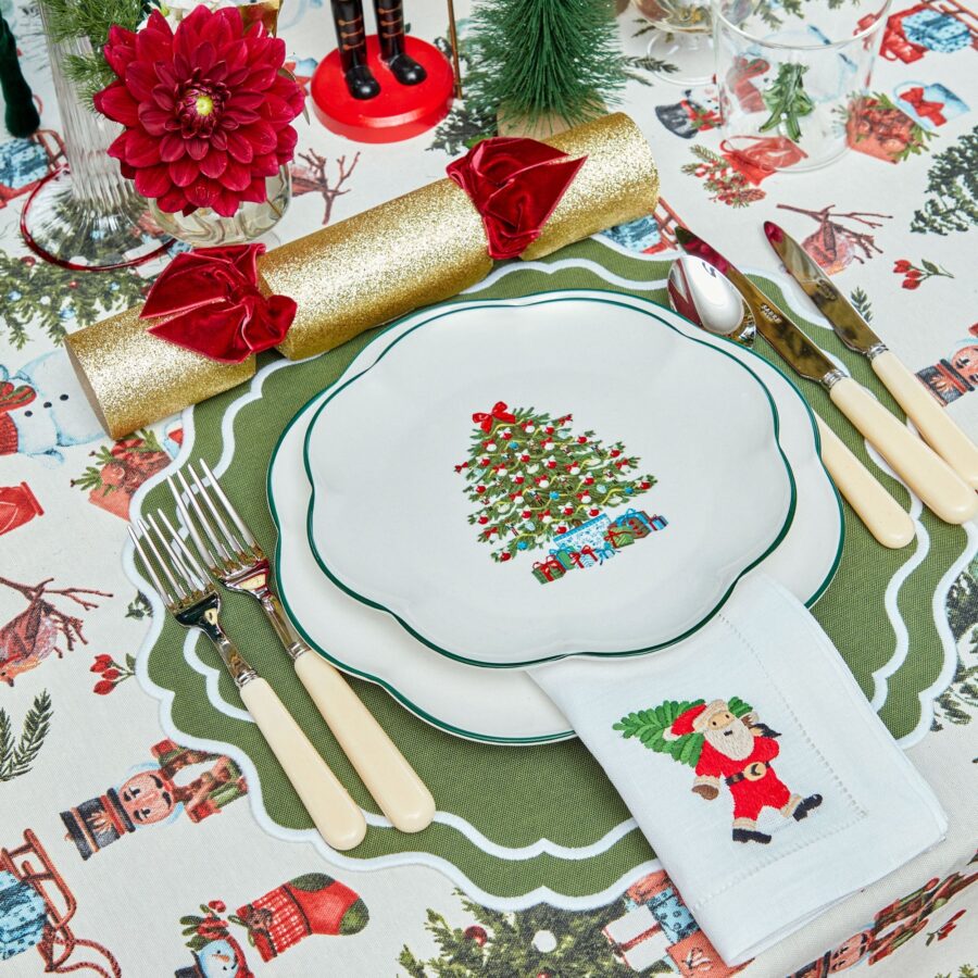 Fidelie Christmas Tree Ceramic Dinner & Starter Plates – 8-Piece Holiday Plate Set - Image 3