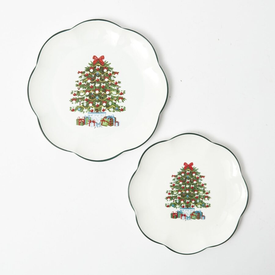Fidelie Christmas Tree Ceramic Dinner & Starter Plates – 8-Piece Holiday Plate Set - Image 7