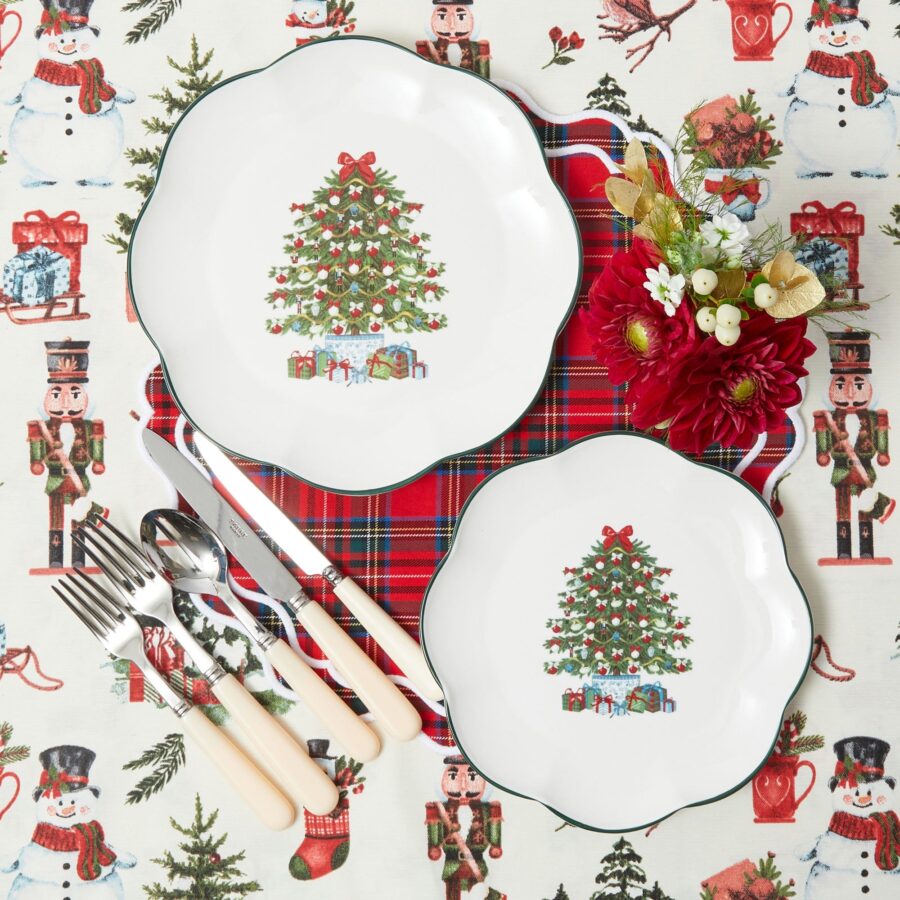Fidelie Christmas Tree Ceramic Dinner & Starter Plates – 8-Piece Holiday Plate Set - Image 5