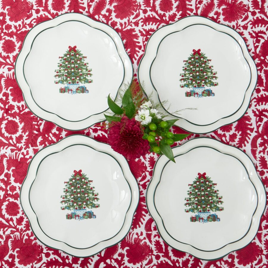 Fidelie Christmas Tree Ceramic Dinner & Starter Plates – 8-Piece Holiday Plate Set - Image 8