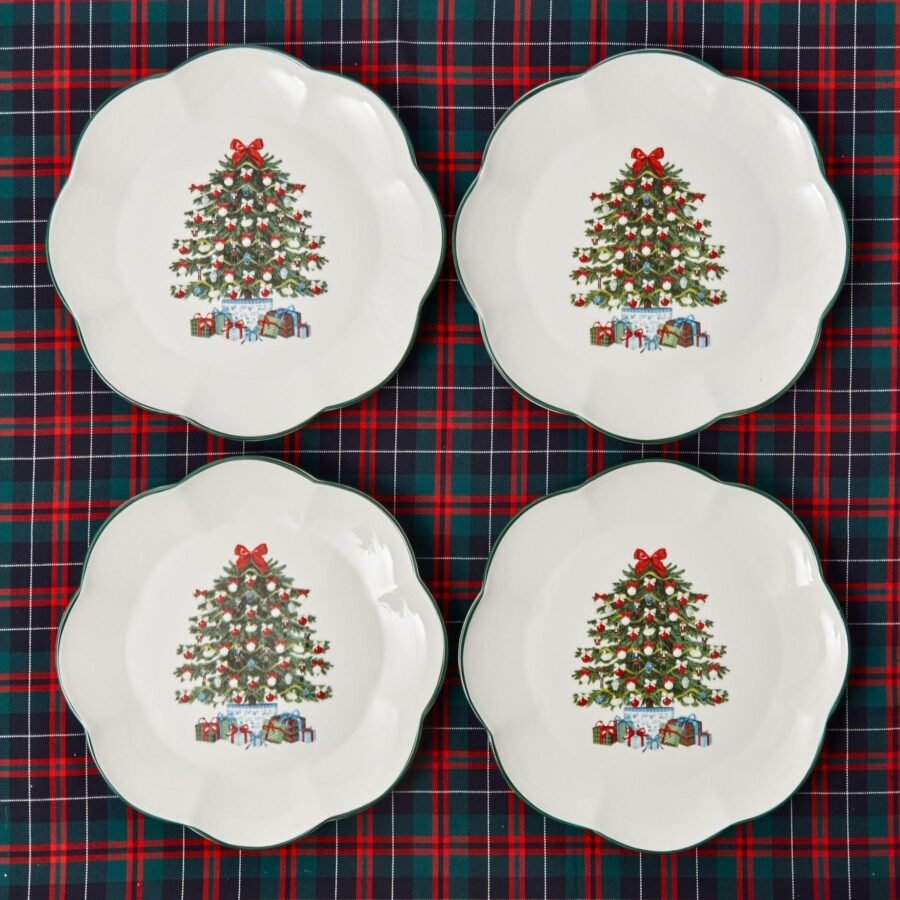 Fidelie Christmas Tree Ceramic Dinner Plates – Set of 4 Festive Plates - Image 18