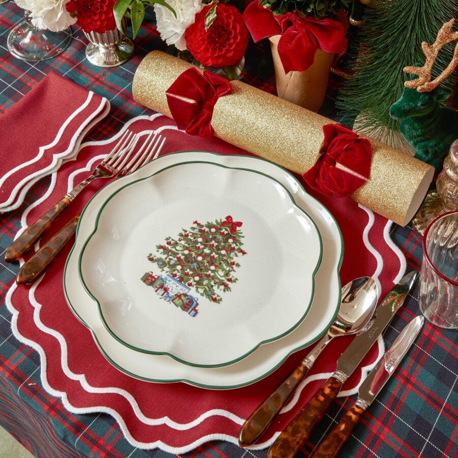 Fidelie Christmas Tree Ceramic Starter Plates – Set of 4 Festive Side Plates - Image 11