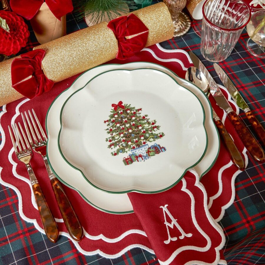 Fidelie Christmas Tree Ceramic Starter Plates – Set of 4 Festive Side Plates - Image 14