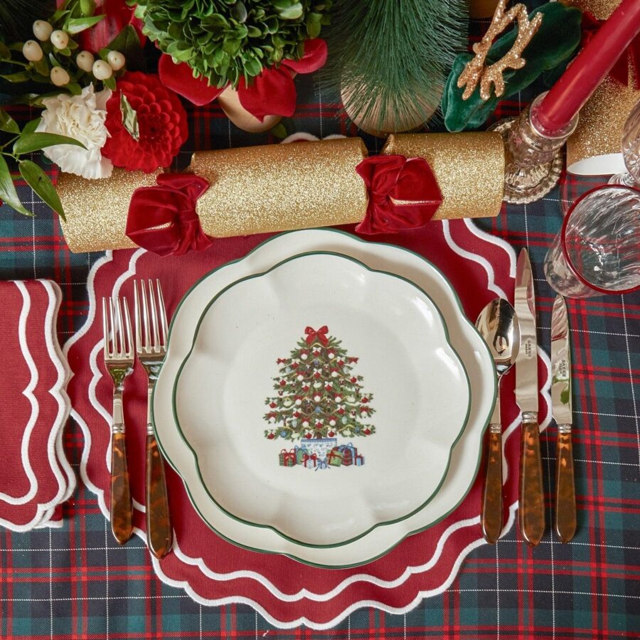 Fidelie Christmas Tree Ceramic Starter Plates – Set of 4 Festive Side Plates - Image 16