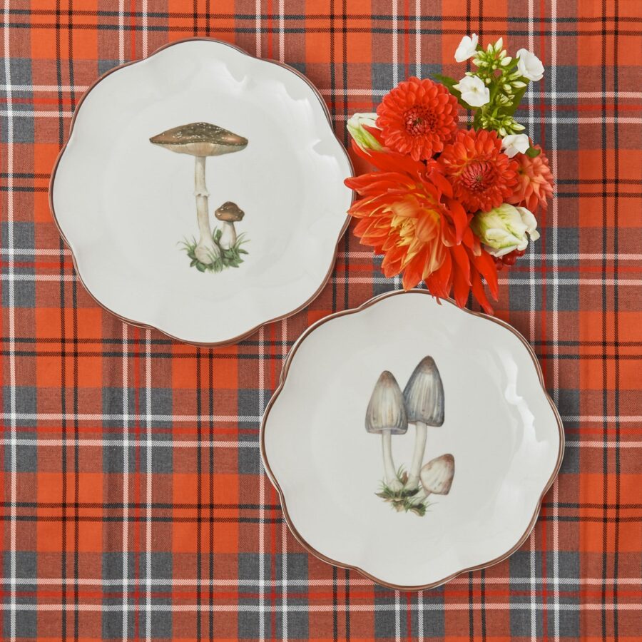 Fidelie Scalloped Mushroom Ceramic Starter Plates – Set of 4 Elegant Side Plates - Image 27